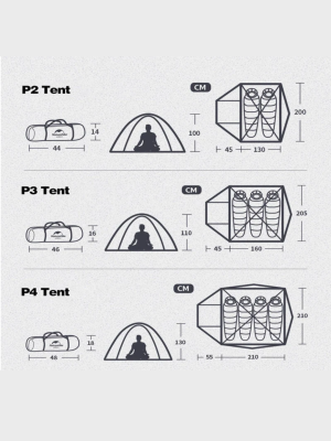 P-Series aluminum pole tent with new material 210T65D embossed design 2 man Storm blue 2.1kg / . для гор и походов
