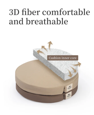 Подушка-сидушка Naturehike 3D-Air Fiber NH21FCD06 Ø40×5 см / Φ40*5 / Коричневый для гор и походов