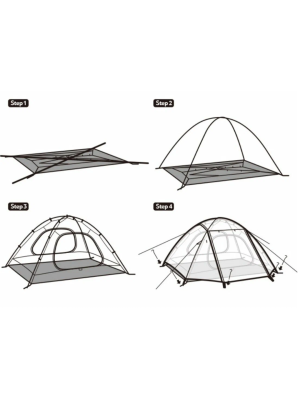 Cloud-Creek series tent 2 persons/Chestnut apricot white(Vinyl Edition) 2.63kg / . для гор и походов