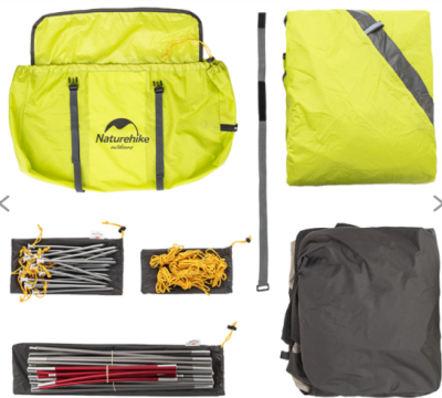 Палатка Naturehike Legoo 2чел. / 5.8kg / （135+63+63）*125 / Лайм для гор и походов