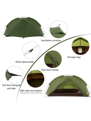 Tagar double man tent Pro 2 man Forest green/20D 1.21kg / . для гор и походов
