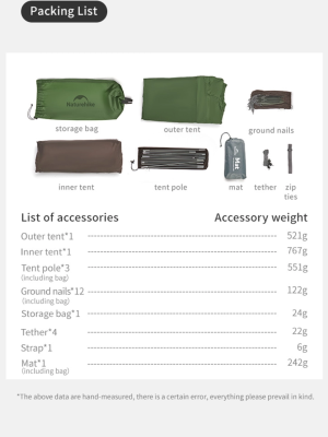 Cloud-Creek PRO hiking tent Forest green/2 People/20D Nylon 2.3kg / . для гор и походов