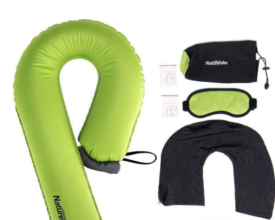 Надувная туристическая U-образная подушка Naturehike Multi-function 20ZT 31×65×17 см Зеленая / 31*65*17 / Зеленый для гор и походов