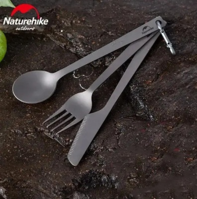 Приборы Naturehike Титановые 3в1 / 17.5 / Титан для гор и походов