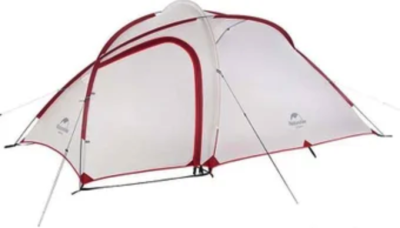 Палатка Naturehike Hiby 2-3чел. / （220+110）*150*120 / Серый-Красный для гор и походов